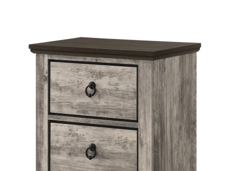 Ella-Mae Beige Brown Nightstand For Cheap