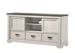 Leighton Cream Brown TV Stand For Cheap