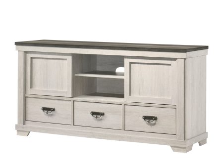 Leighton Cream Brown TV Stand For Cheap