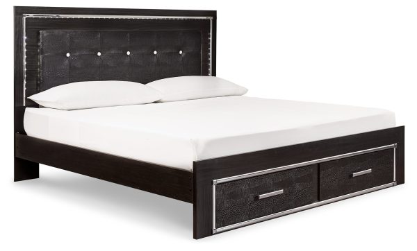 Kaydell King Upholstered Panel Bed with Storage Discount