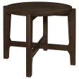 Cota Round Solid Wood End Table Dark Brown For Discount