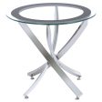 Brooke 2-piece Round Glass Top Coffee Table Set Chrome Supply