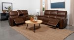 Greenfield 2-piece Power Reclining Sofa Set Saddle Brown Online Hot Sale