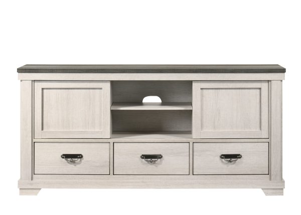 Leighton Cream Brown TV Stand For Cheap