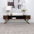 Valna Wood 71  Tv Stand With Sliding Doors Walnut on Sale