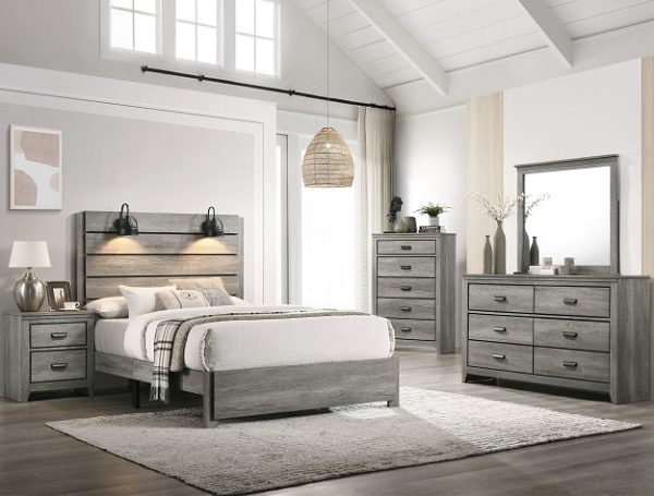 Carter Gray Queen Platform Bed Online