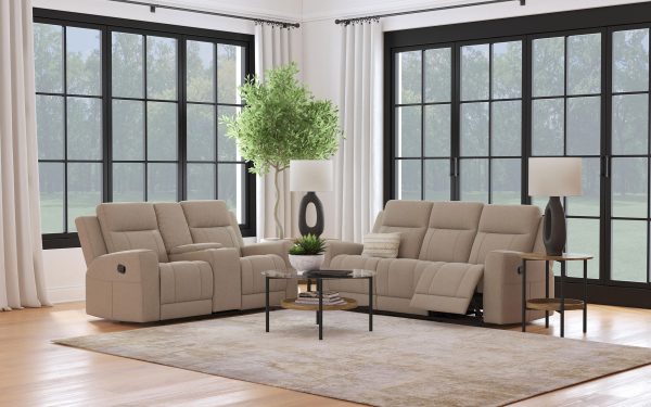 Brentwood 2-piece Upholstered Reclining Sofa Set Taupe Sale