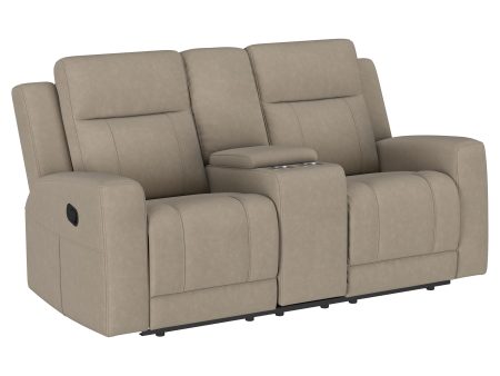 Brentwood Upholstered Motion Reclining Loveseat Taupe For Discount