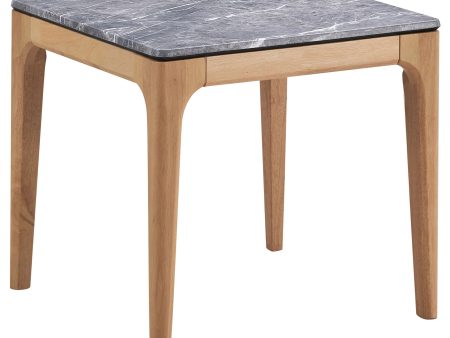 Polaris Square Smarttop Side End Table Grey And Light Oak For Sale