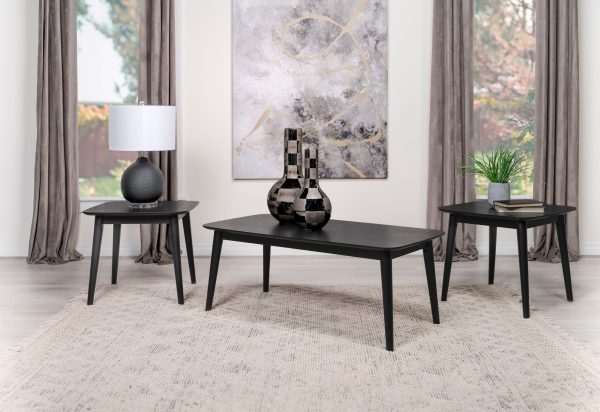 Radley 3-piece Rectangular Coffee Table Set Black For Cheap