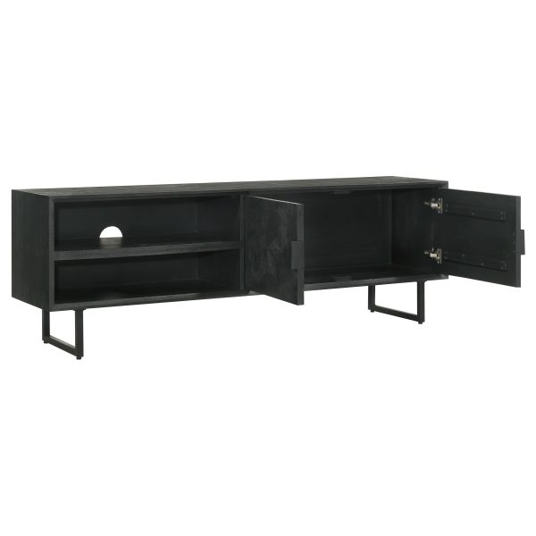 Marsden 2-door Mango Wood 70  Tv Stand Charcoal Black Discount