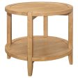 Camillo Round Solid Wood Side End Table Maple Brown Online