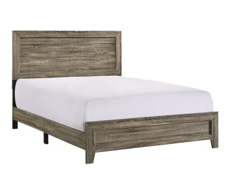 Millie Brownish Gray Queen Panel Bed on Sale