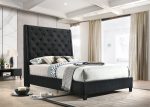 Chantilly Black Velvet Queen Upholstered Bed Sale