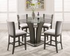 Camelia Gray Round Glass-Top Counter Height Dining Set Cheap