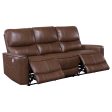 Greenfield 2-piece Power Reclining Sofa Set Saddle Brown Online Hot Sale