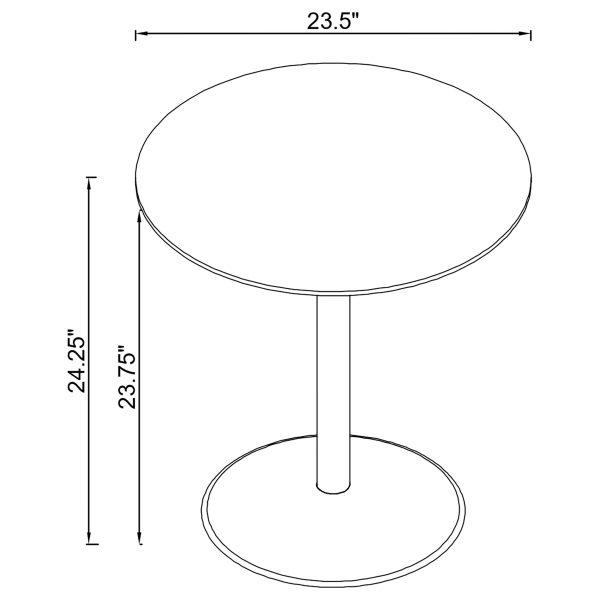 Ganso Round Metal End Table With Tempered Glass Top Black on Sale