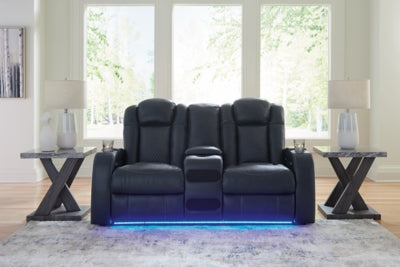 Fyne-Dyme Power Reclining Loveseat with Console For Cheap