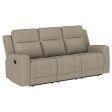 Brentwood Upholstered Motion Reclining Sofa Taupe Online Sale