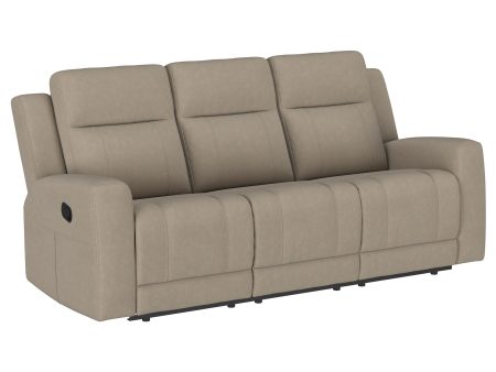 Brentwood Upholstered Motion Reclining Sofa Taupe Online Sale