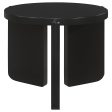 Cordova Round Solid Wood End Table Black Online Sale