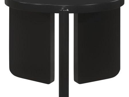 Cordova Round Solid Wood End Table Black Online Sale