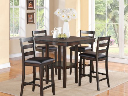 Tahoe Brown 5-Piece Counter Height Dining Set For Sale