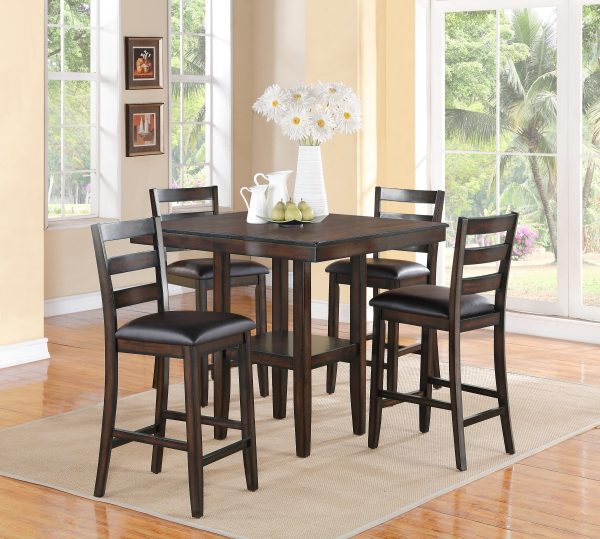 Tahoe Brown 5-Piece Counter Height Dining Set For Sale