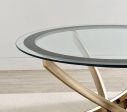 Brooke 2-piece Round Glass Top Coffee Table Set Brass For Discount