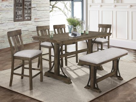 Quincy Grayish Brown Counter Height Dining Set Fashion