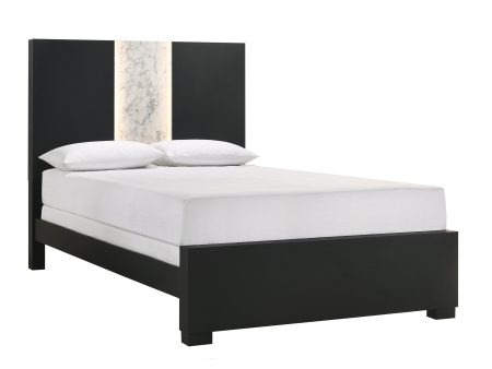 Rangley Black Queen LED Panel Bed For Sale