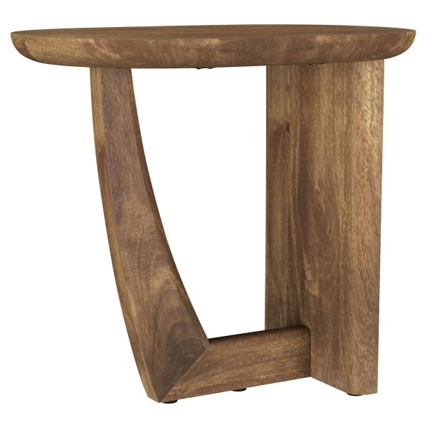 Fletcher Round Solid Mango Wood Accent Side Table Brown Hot on Sale