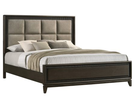 Saratoga Brown Queen Upholstered Panel Bed Supply