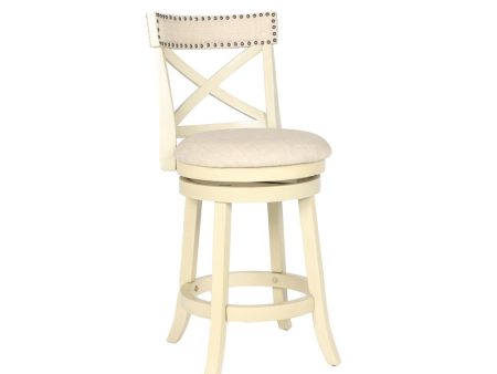 YORK 24  COUNTER STOOL-WHITE on Sale