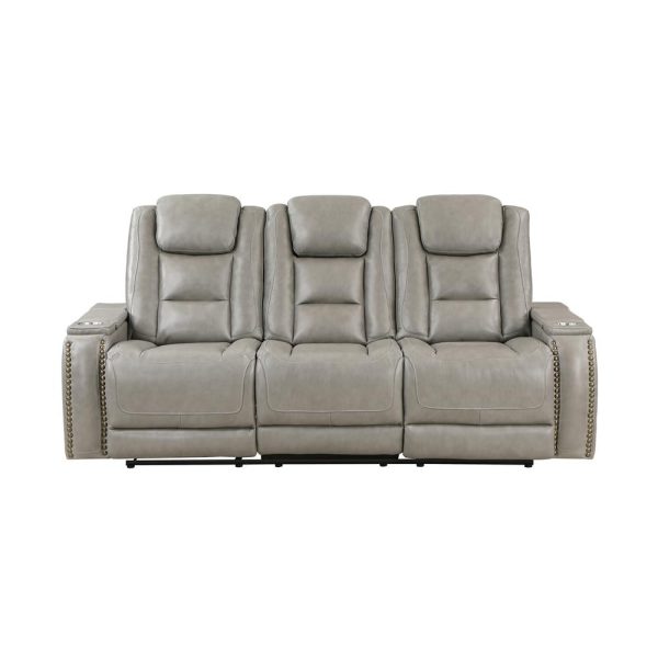 BRECKENRIDGE SOFA W DUAL RECLINER-LT GRAY Cheap