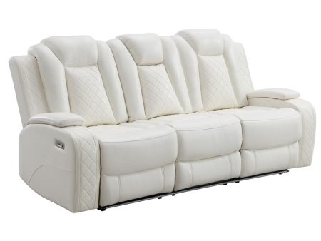 ORION SOFA W DUAL RECLINER-WHITE Hot on Sale