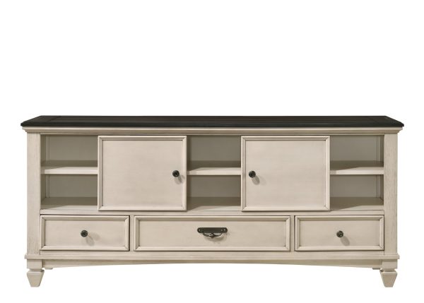 Saywer Antique 68  White Brown TV Stand For Cheap