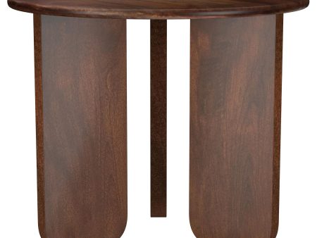 Dale Round Solid Mango Wood Side End Table Brown Online Sale