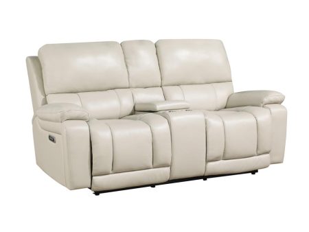 CICERO RECLINING CONSOLE LOVESEAT-CREAM For Discount