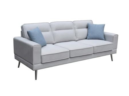 BRENTWOOD SOFA W ACCENT PILLOWS-GRAY For Cheap