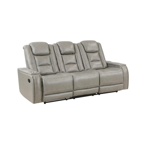 BRECKENRIDGE SOFA W DUAL RECLINER-LT GRAY Cheap