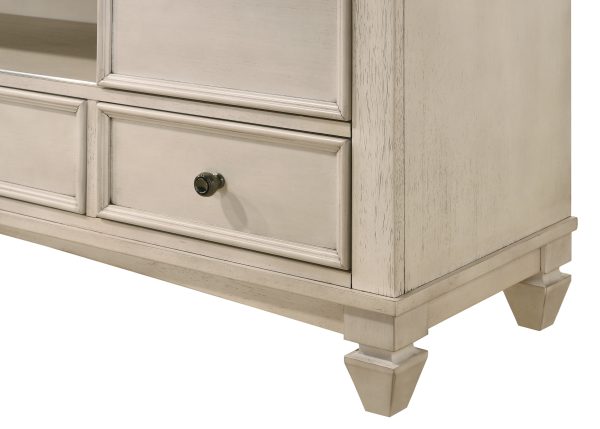 Saywer Antique 68  White Brown TV Stand For Cheap