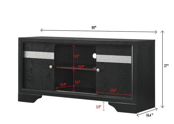 Regata Black 55  TV Stand on Sale